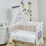 Постельный комплект 8 эл Twins 3D Funny Stars (бампер мембрана) 4079-S-004, violet, фиолетовый