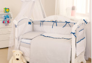 Постільний комплект 8 ел Twins Premium Starlet 4028-P-024, dark blue, сірий/синій
