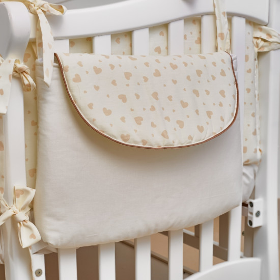 Постельный комплект 7 эл Twins Romantic Teddy Love 4024-R-006, white / beige, белый / беж