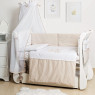 Постельный комплект 8 эл Twins Dolce Loving bear 4062-D-009, white / beige, белый / беж