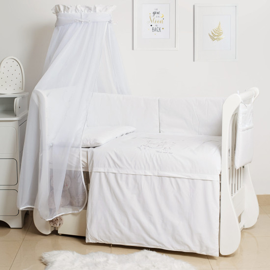 Постельный комплект в детскую кровать 8 эл Twins Dolce Loving bear белый