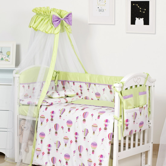 Постільний комплект 8 ел Twins Modern ІІ 4028-P-113, Повітряна куля зелена, зелений