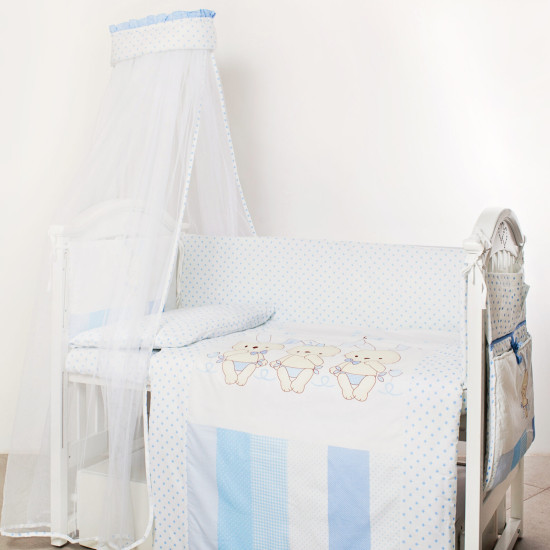 Постельный комплект 8 эл Twins Dolce Друзья зайчики 4060-D-003, blue, голубой