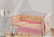 Бампер Twins Comfort 2051-C-013, Пушистые мишки розовые, розовый