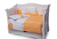 Постельный комплект 4 эл Twins Comfort New бампер подушки 4052-C-121, Горошки оранжевые, оранжевый