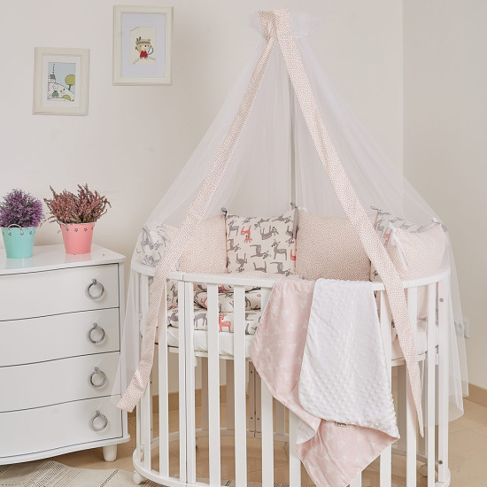 Постельный комплект 8 эл Twins Dolce Лесные жители 4063-D-020, Бэмби коралл, коралловый