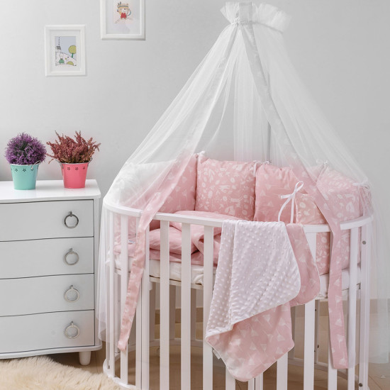 Постельный комплект 8 эл Twins Dolce Лесные жители 4063-D-013, pink, розовый