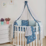 Постельный комплект 8 эл Twins Dolce Лесные жители 4063-D-014, dark blue, синий