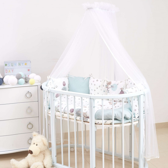 Постельный комплект 6 эл Twins Dolce бампер подушки 4064-D-311, Forest mint, мятный