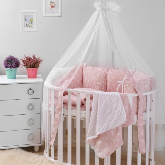 Постельный комплект 8 эл Twins Dolce Лесные жители 4063-D-013, pink, розовый