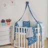 Постельный комплект 8 эл Twins Dolce Лесные жители 4063-D-014, dark blue, синий
