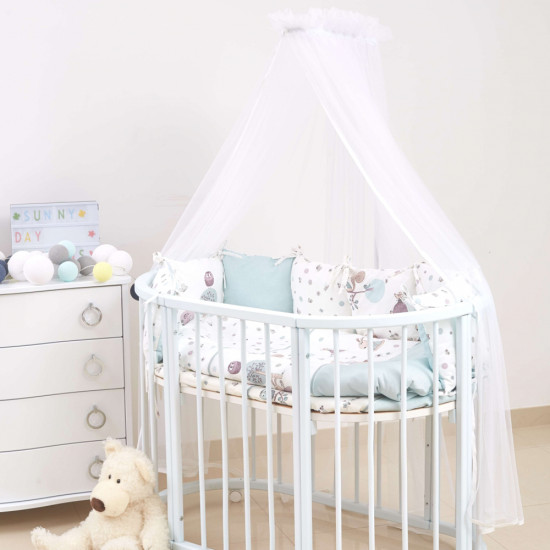 Постельный комплект 6 эл Twins Dolce бампер подушки 4064-D-311, Forest mint, мятный