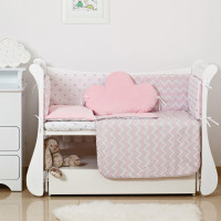 Постельный комплект 6 эл Twins Dolce Insta 4075-D-503, Микки розовый / серебро, розовый