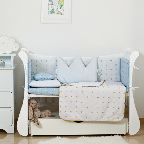 Bed kit 6 EL Twins Dolce Insta 4075-D-501, Blue Crown, Blue