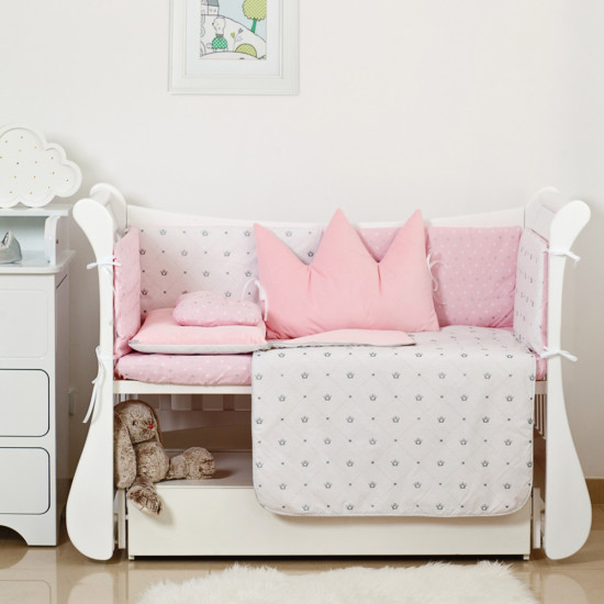 Bed kit 6 EL Twins Dolce Insta 4075-D-500, pink crown, pink