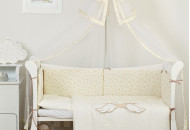 Постельный комплект 8 эл Twins Evo Angel Baby 4074-A-044, ecru, бежевый