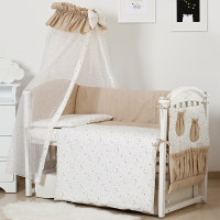 Постельный комплект 8 эл Twins Standard New 4050-CN-038-02, Звездочка бежевая, бежевый