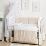 Постельный комплект 8 эл Twins Dolce Loving bear 4062-D-009, white / beige, белый / беж