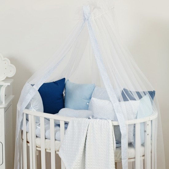 Постельный комплект 8 эл Twins Dolce Горошки 4066-DP-408, blue, голубой