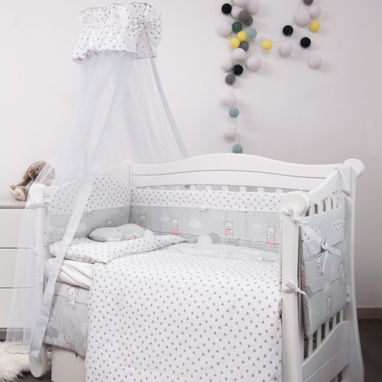 Постельный комплект 8 эл Twins Modern І 4040-P-103, Зайчики розовые, розовый