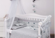 Постельный комплект 8 эл Twins Modern І 4040-P-102, Зайчики голубые, голубой
