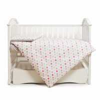 Changing Bed 3 el Twins Happy Points pink gray/pink