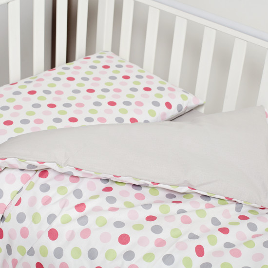 Changing Bed 3 el Twins Happy Points pink gray/pink