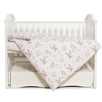 Сменная постель 3 эл Twins Modern New 3040-PMN-01, Animals pink, серый/розовый