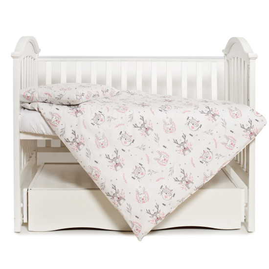 Exchange Bed 3 El Twins Modern New 3040-PMN-01, Animals Pink, Gray/Pink