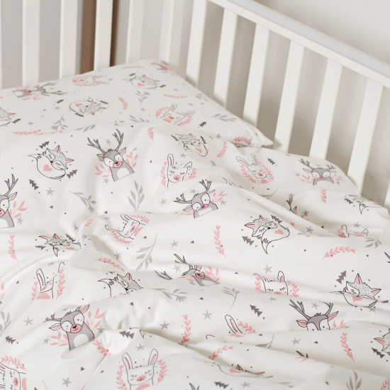 Exchange Bed 3 El Twins Modern New 3040-PMN-01, Animals Pink, Gray/Pink