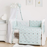 Постельный комплект 8 эл Twins Premium Glamour 4029-TG-14R, Кролики mint, мятный