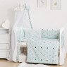 Постельный комплект 8 эл Twins Premium Glamour 4029-TG-14R, Кролики mint, мятный