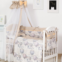 Постельный комплект 8 эл Twins Modern ІІ 4028-P-112, Воздушный шар беж, бежевый