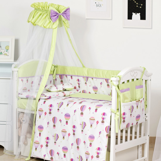 Постільний комплект 8 ел Twins Modern ІІ 4028-P-113, Повітряна куля зелена, зелений