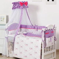 Постельный комплект для детской кровати 8 эл Twins Modern ІІ Мишки розовый