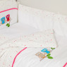 Постельный комплект 4 эл Twins Evo Совы 4069-A-020, pink, белый / розовый