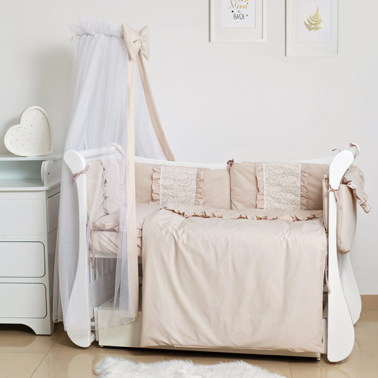 Постельный комплект 8 эл Twins Romantic Spring collection 4024-TR-02, beige, бежевый