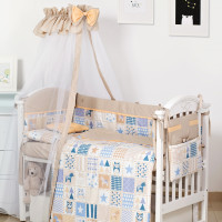 Постельный комплект 8 эл Twins Modern II 4028-P-115, Сова беж, бежевый