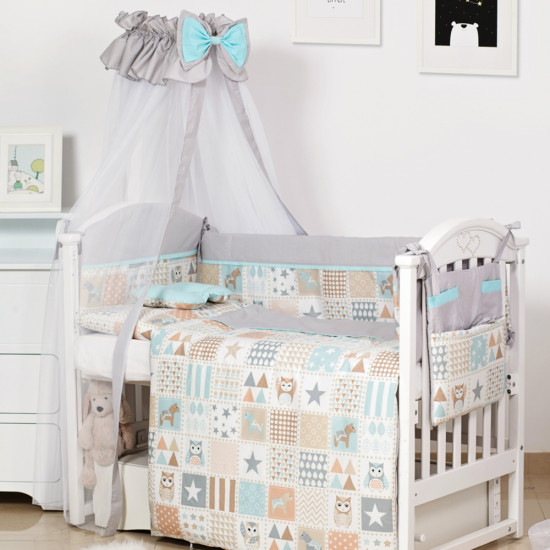 Bed a set 8 email Twins Modern II 4028-P-114, owl gray, gray