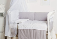 Постельный комплект 8 эл Twins Dolce Loving bear 4062-D-008, white / grey, белый / серый