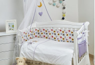Постельный комплект 8 эл Twins 3D Funny Stars (бампер мембрана) 4079-S-004, violet, фиолетовый