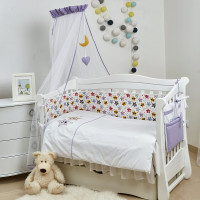 Постельный комплект 8 эл Twins 3D Funny Stars (бампер мембрана) 4079-S-004, violet, фиолетовый