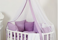 Постельный комплект 8 эл Twins Dolce Горошки 4066-DP-407, violet, фиолетовый