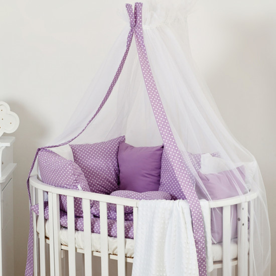 Постельный комплект 8 эл Twins Dolce Горошки 4066-DP-407, violet, фиолетовый