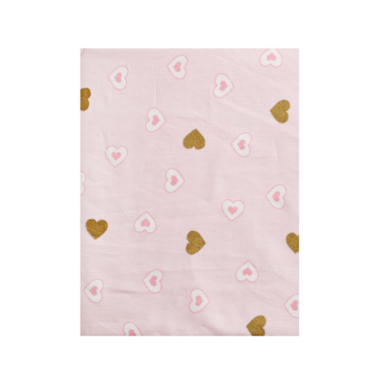 Fitted sheet for children's mattress Twins Dolce Insta 120x60 calico Hearts pink/gold