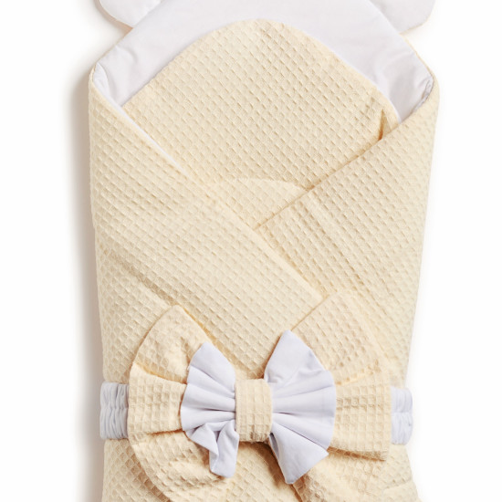 Конверт-плед Twins Waffle Bear з декором 9015-TWBD-02, beige, бежевий