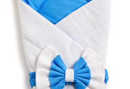 Twins Waffle Bear envelope with decor 9015-TWBD-04 White / Blue, white / blue