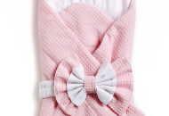 Twins Waffle Bear envelope with decor 9015-TWBD-24, Powder Pink, powder