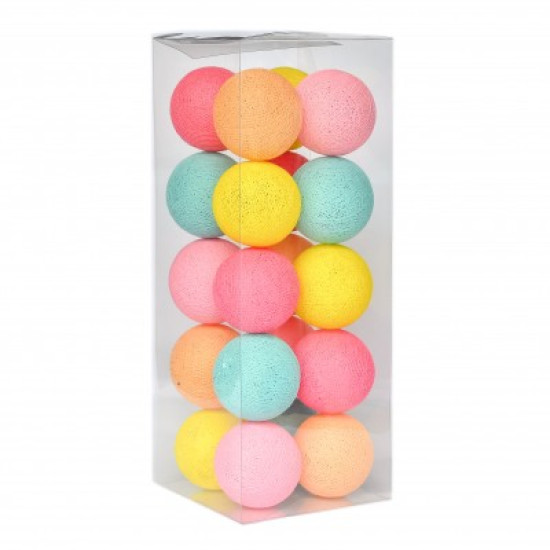 Гірлянда - нічник Cottonballlight 10 кульок в коробці Tutti Frutti, мультиколір