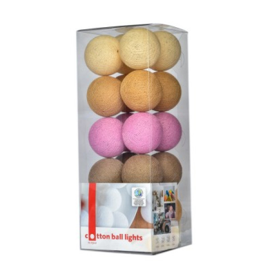 Гирлянда - ночник Cottonballlight 35 шариков в коробке Caramel, розовый